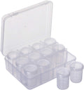 Segbeauty Gem Organizer Box - Clear Plastic Jewelry Storage with 12 Compartments & Secure Lids