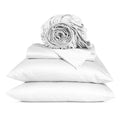 URBANHUT 100% Cotton Sheets Queen Size, 4 Piece Hotel Style Sheet Set Bed Sheet for Queen Size Bed, Sateen Weave Sheets, 16'' Elasticized Deep Pocket - White
