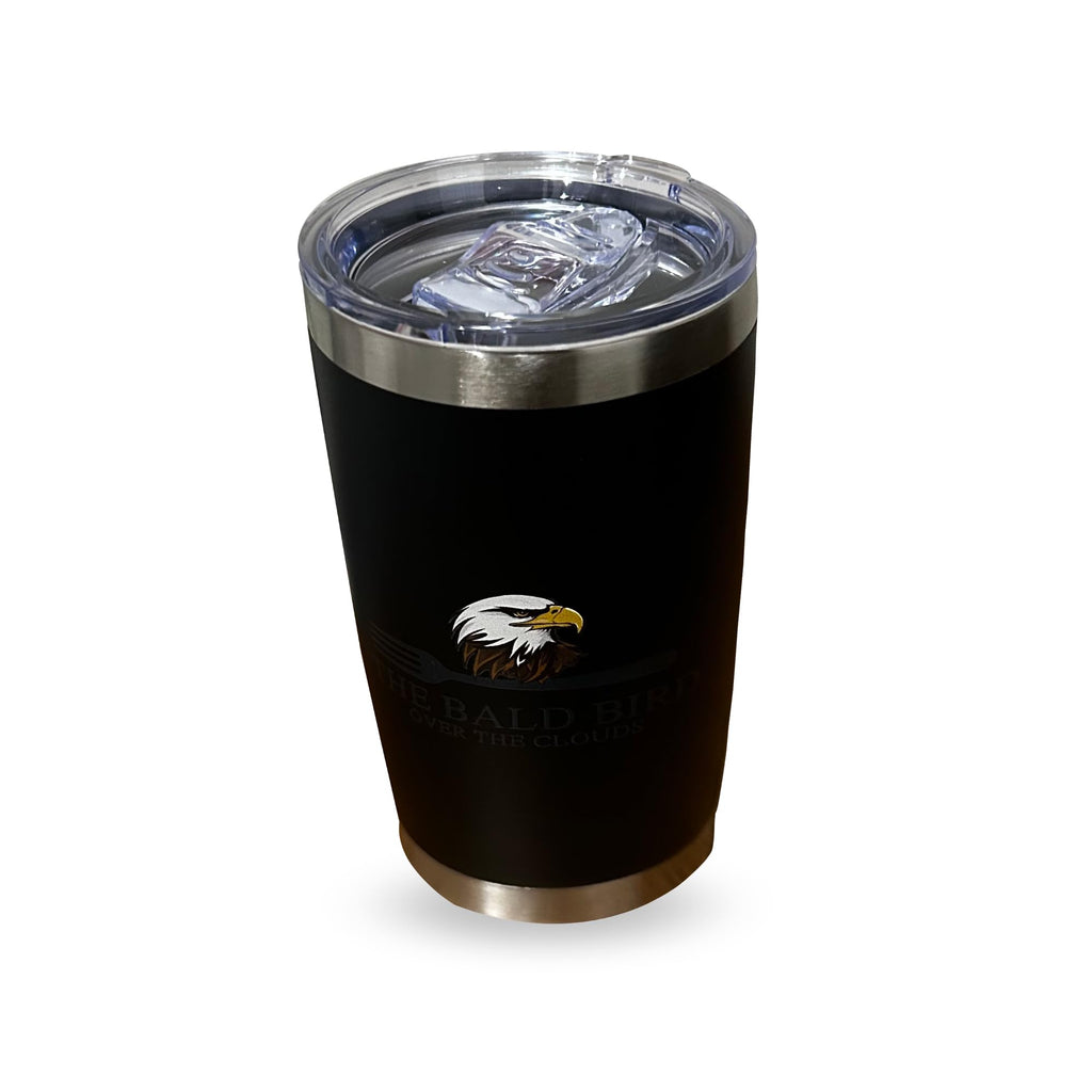 THE BALD BIRD 20oz Stainless Steel Double Wall Vacuum Tumbler, Hot & Cold (1, Black)