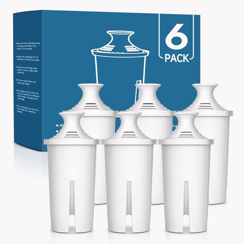 Brita 6-Pack Water Filters - BPA-Free, Reduces Copper & Mercury Impurities | Fits Standard Pitchers