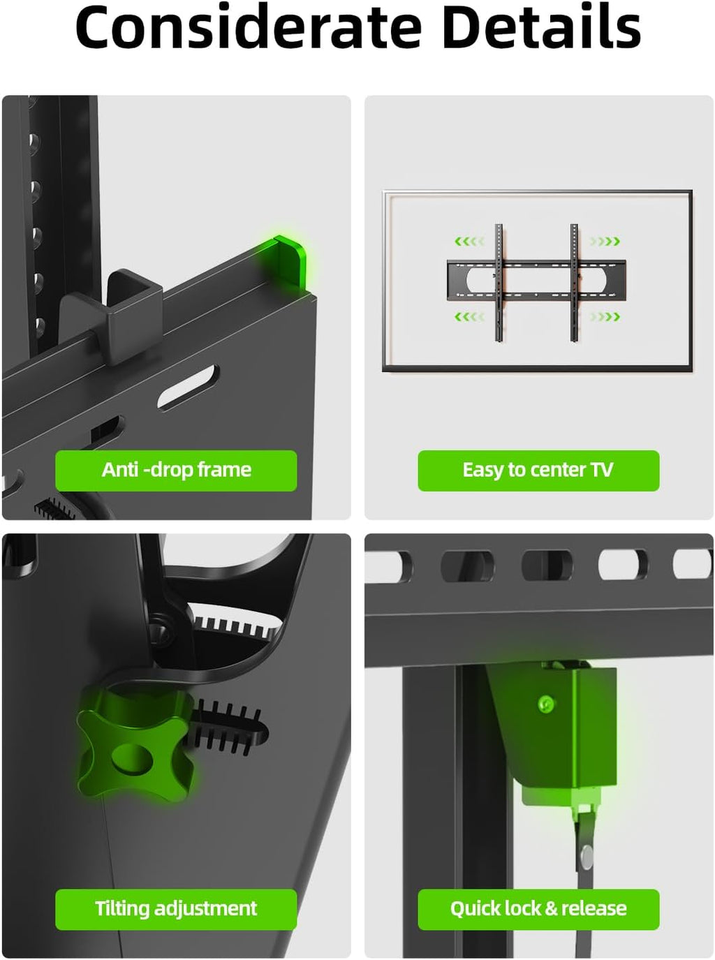 USX MOUNT Heavy Duty Tilting TV Wall Mount - Ultra Slim Design for 60-120" TVs, Supports Up to 220lb