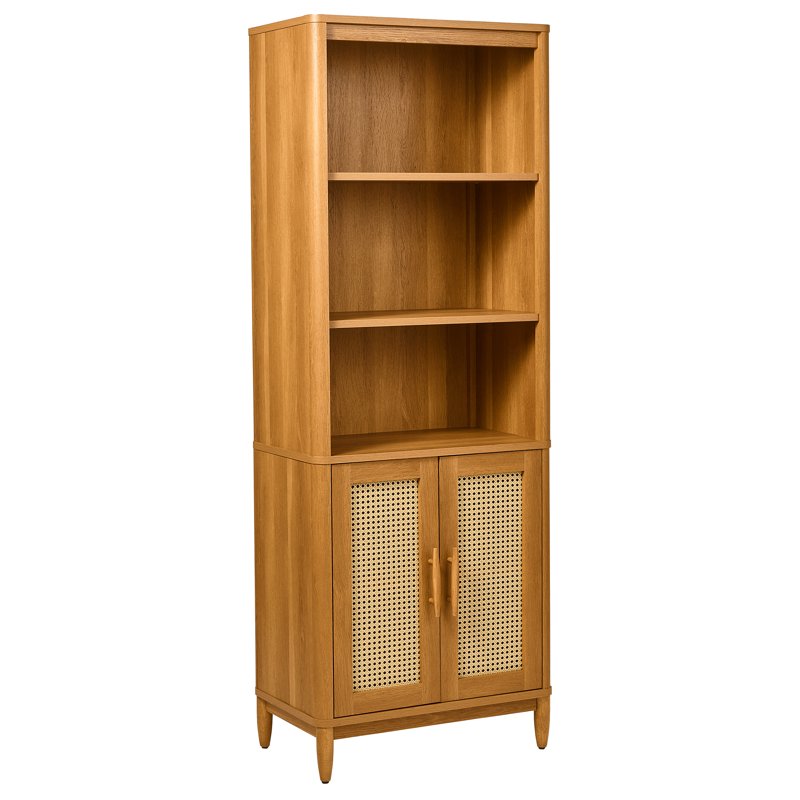 Springwood Bookcase with Doors - Light Honey Finish