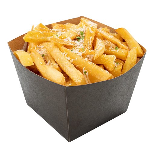 Restaurantware-Bio Tek 4.3 x 3.2 Inch Snack Boxes, 200 Disposable French Fry Boxes - PE Lining, Hot And Cold Friendly, Paper Party Food Box, Stackable