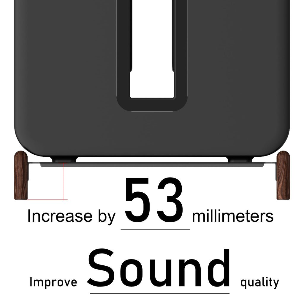 Real Wood Stand for Sub 4,The Holder Accessories Protect Sonos Sub 4 for Sound Better,Secure Stable Wooden Mount with Metal Frame for Sonos Sub 4, Sub 3, Sub 2, (Walnut) (Black)