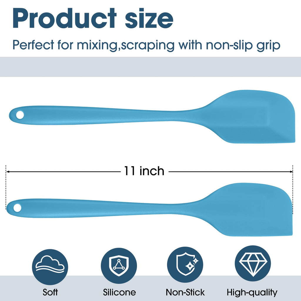 Irenare 30 Pcs Silicone Spatulas 11 Inch Large Rubber Spatulas Heat Resistant Non Stick Flexible Scrapers Seamless One Piece Design Cooking Baking Mixing Tool Cookware Dishwasher Safe, 6 Colors