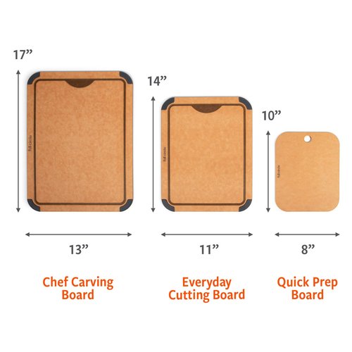 Full Circle Chop To It Quick Prep Cutting Board – Small Size 8x10" – Dishwasher Safe, Reversible & Lightweight, Naturally Bonded Kraft Paper