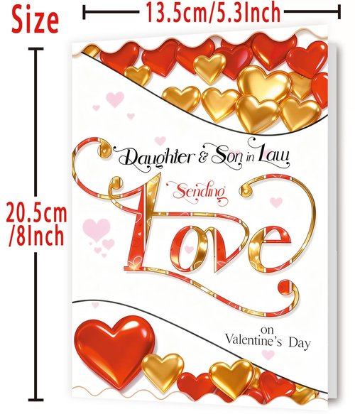 OJsensai Valentine’s Day Card for Daughter and Son in Law from Parents, Valentines Decorations Gifts Ideas