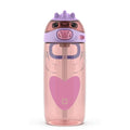 Ello Ellies 16oz Plastic Kids Water Bottle with Straw and Built-in Carrying Handle and Leak-Proof Locking Lid for School backpack, Lunchbox and Outdoor Sports, Unicorn