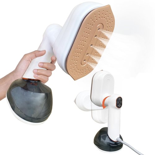 Yokgrass 2 in 1 Steamer & Iron,1200W Portable Travel Garment Steamer for Clothes, 7.8OZ Large Tank, Handheld Wrinkle Remover, 25S Fast Heat-up, Quick Wrinkle Remover, Compact Size for Travel