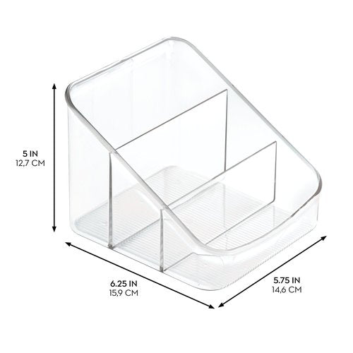 iDesign 3-Section Divided Packet Organizer for Kitchen and Pantry Storage - Set of 4 - Clear