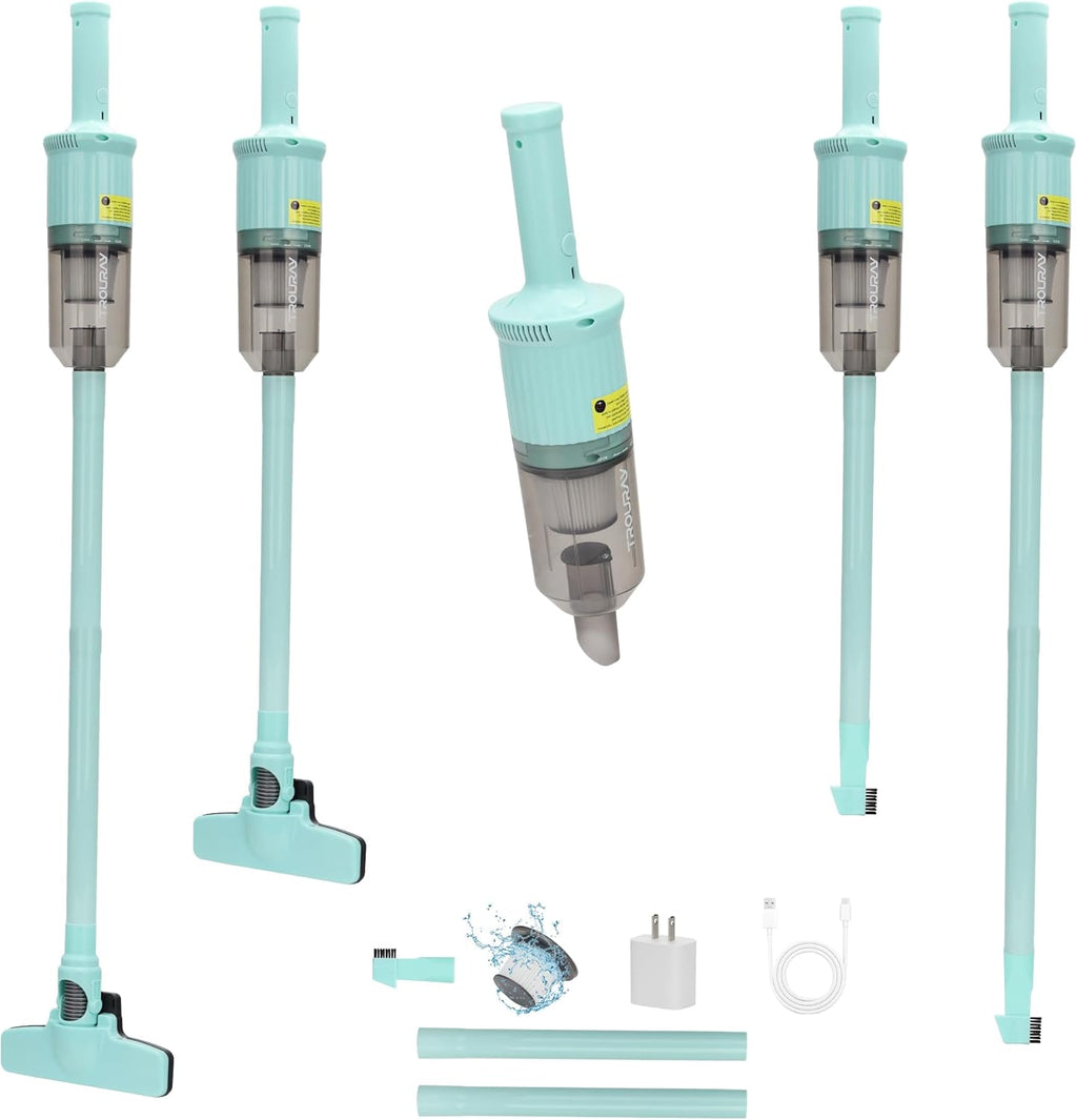 Skiennix 6-in-1 Rechargeable Stick Vacuum Cleaner - Handheld Versatility for All Surfaces | Green