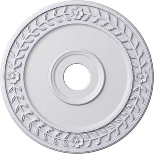 Ekena Millwork CM21WR Wreath Ceiling Medallion, 21 1/8"OD x 3 5/8"ID x 7/8"P (Fits Canopies up to 6"), Factory Primed
