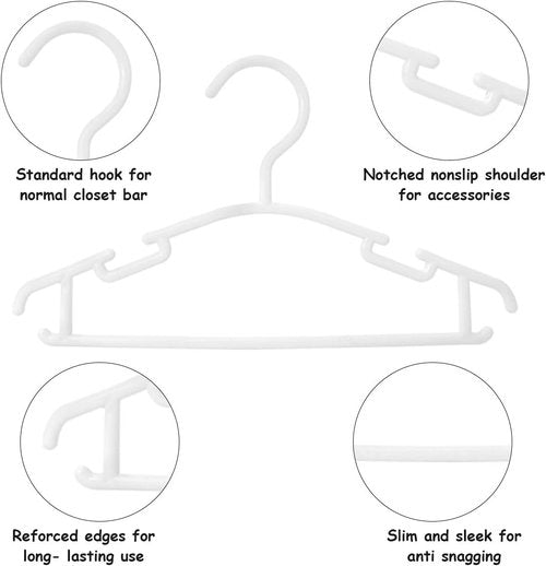 GoodtoU Baby Hangers - 100-Pack Plastic Clothes Hangers for Infants & Toddlers | Space-Saving Design