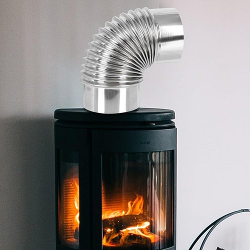 90 Degree Stove Pipe 3 Inch Stainless Steel Stove Pipe Elbow Extension Tube Chimney Flue Exhaust Pipe for Outdoor Wood Stove, Camping Stove Accessories