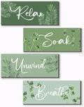 ONIZHITY Sage Green Bathroom Wall Decor - Relax, Soak, Unwind Wooden Signs | Rustic 10x4 Inch Home Accent