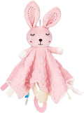 ZIGJOY Baby Security Blanket - Soft Bunny Lovey for Girls | Newborn Pink Rabbit Gift for Infants & Toddlers