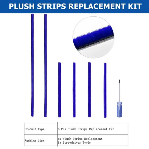 6 Pcs Plush Strips Replacement Kit for V11 V10 V8 V7 V6 Soft Roller Cleaner Head, Felt Strips Replacement Parts,Vacuum Attachment Replacement Parts