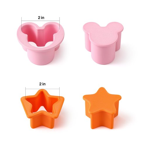 MITCHENIFY Mouse Star Shaped Cake Pop Cutter and Pusher, 3D Printed Cake Pop Molds Shapes Press Set, Baking Molds for Home Baking, Kids Cooking, Birthday Parties, Wedding Desserts