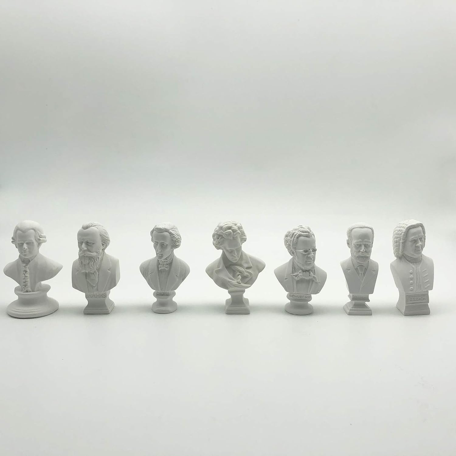 Skiennix Classic Mini 2.7” Greek Bust - Home Décor Resin Sculpture of Beethoven | 7-Piece Music Composers Set