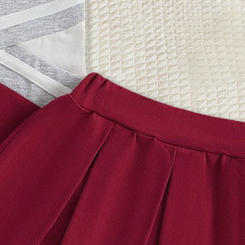 Toddler Girl Cheerleader Outfit Set - Sleeveless Shirt & Skirt, Size 3-4 Years, Wine Variation
