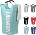 DOKEHOM X-Large Collapsible Laundry Basket - 125L Capacity, Fabric Design in Light Blue | 7 Color Options