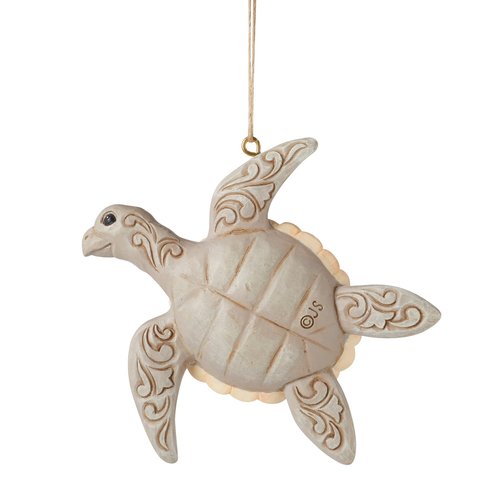 Enesco Jim Shore Heartwood Creek Coastal Sea Turtle Hanging Ornament, 1.1 Inch, Multicolor