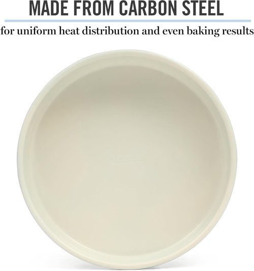 Martha Stewart Gallen 8-Inch Round Nonstick Carbon Steel Cake Pan - Teal Durable Bakeware for Desserts
