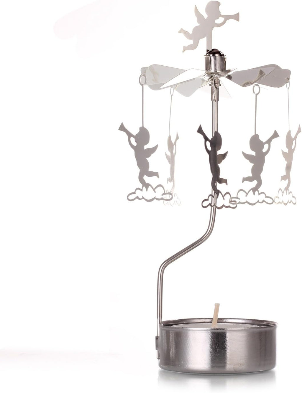 Skiennix Rotary Candle Holder - Spinning Metal Design | Small Angel Gift for Home Decor