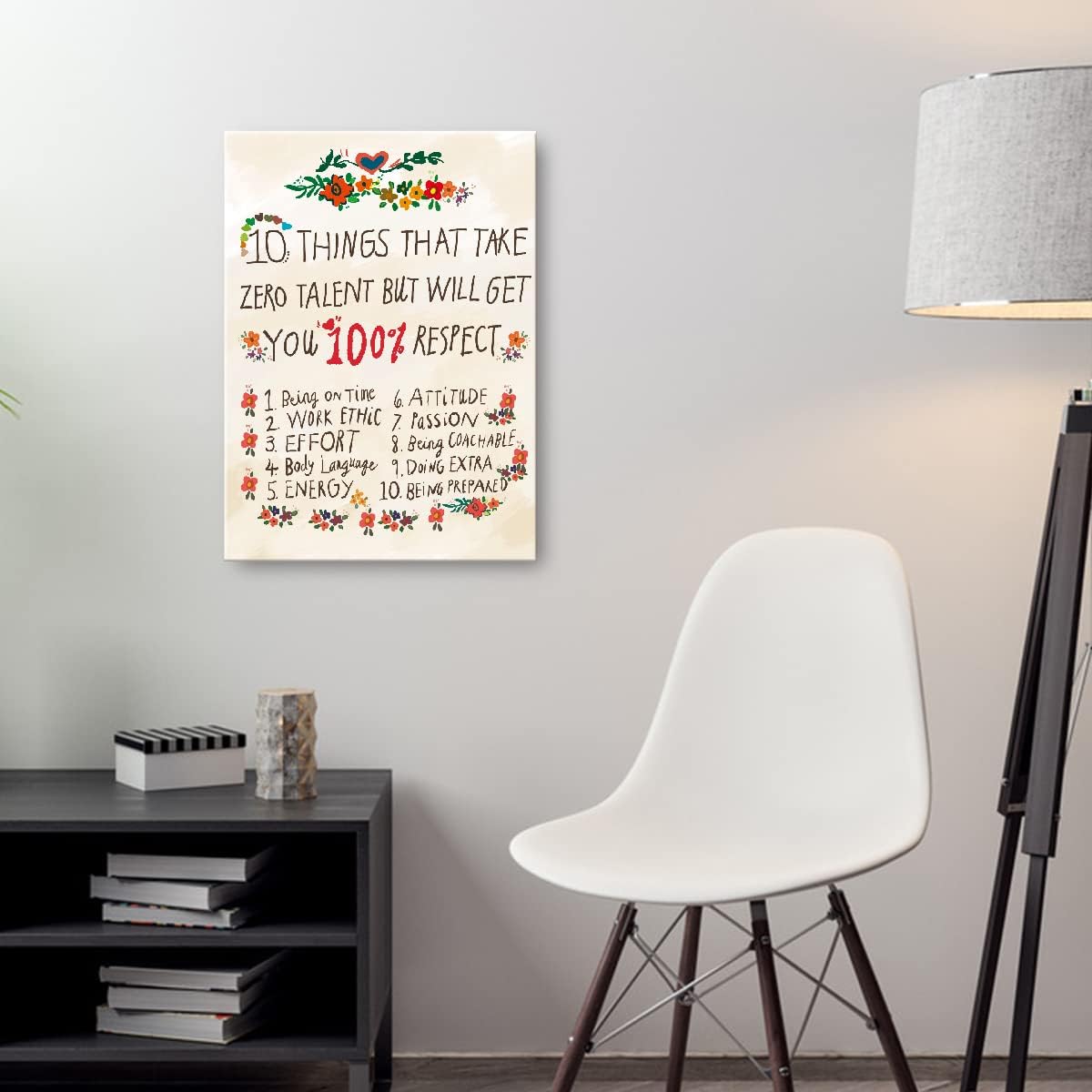 Zero Talent Wall Art - Inspirational Framed Canvas Prints for Teen Girls' Bedroom Decor | 10 Things That Take Zero Talent
