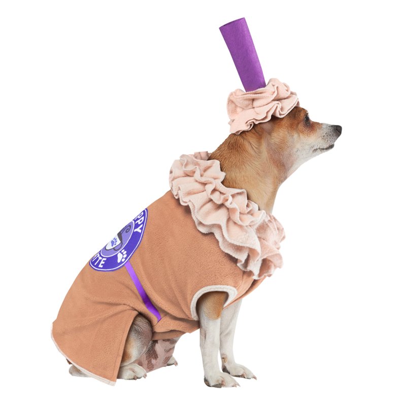Pet Dog & Cat Costume Puppy Latte Medium 11-20 lbs Coffee Themed
