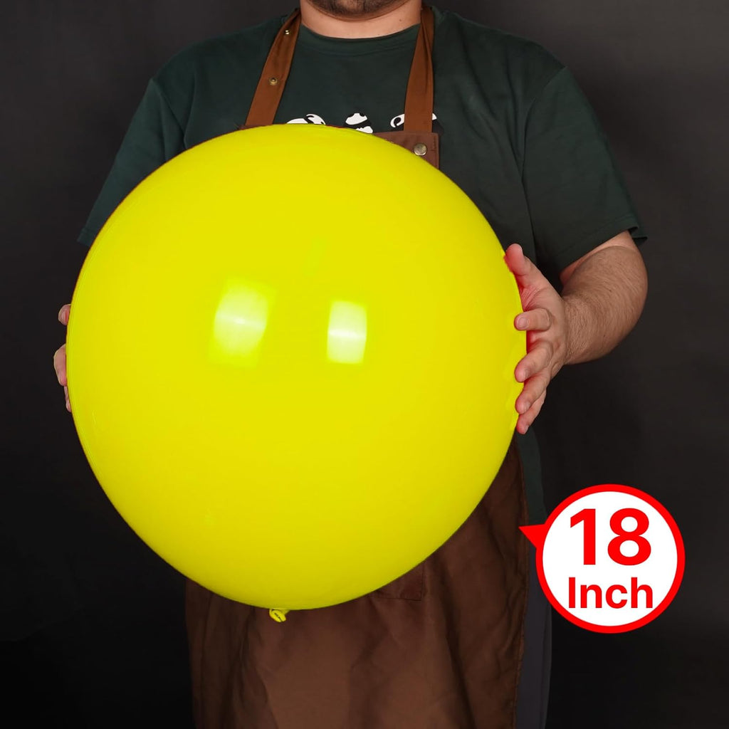 PartyWoo Yellow Balloons - 20pcs 18-Inch Latex Helium Balloons for Birthday & Baby Shower Decor