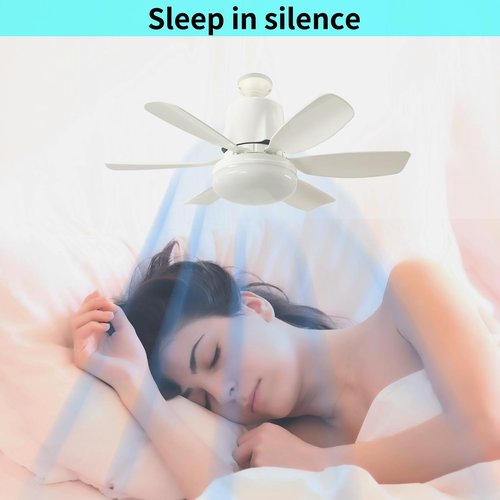 Screw in Ceiling Fan Light Bulb, Socket Fan Light with Remote 20" 3000-6000k 40W White