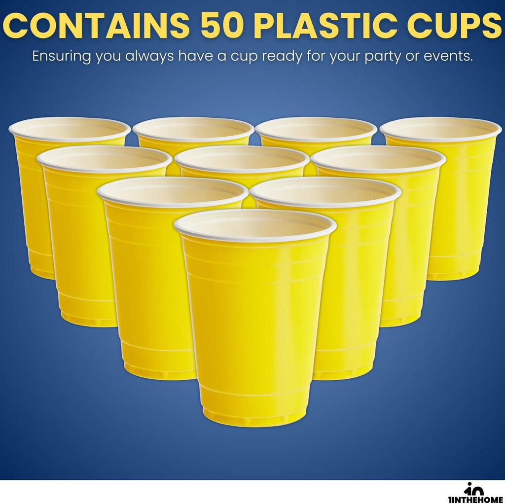 Yellow Plastic Party Cups - 16 oz | 50 Pack for Fun Gatherings and Events