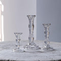 Clear Crystal Candle Stick Holders by [Brand Name] | 3-Pack for Taper Candles, Weddings & Parties