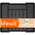 Lifewit Silverware Drawer Organizer, Expandable Utensil Tray for Kitchen, BPA Free Flatware and Cutlery Holder, Adjustable Plastic Storage for Spoons Forks Knives, 11-18 x 14", Black