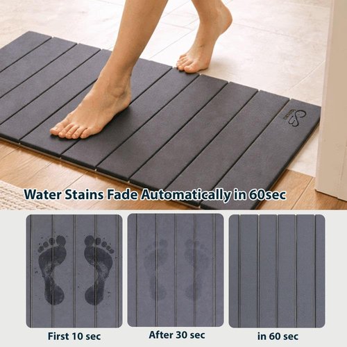 Premium Foldable Diatomaceous Stone Bath Mat – 23 x 15 Inches Super Absorbent Bathroom Floor Mat, Non-Slip & Easy to Clean, Space-Saving Foldable Design, Ideal for Bathroom, Kitchen & Indoor Use