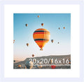 JCJMY 20x20 Picture Frame - White Wall Hanging Frame with 16x16 Mat & Shatter Resistant Plexiglass