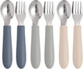 Eascrozn Kids Silverware Set - 6 Pack Toddler Utensils with Silicone Handles | Safe Forks & Spoons, Dishwasher Safe