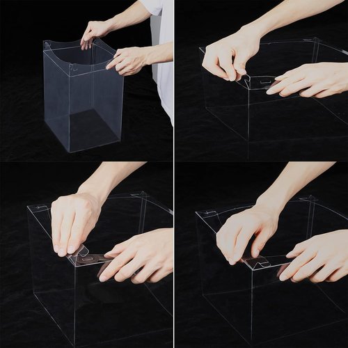 XININSUN 14x14x12inch clear cake box with ribbon,12inch14inch tall cake boxes for tiered cakes,layer cake carrier,disposable cake containers for wedding birthday party and gift display-White