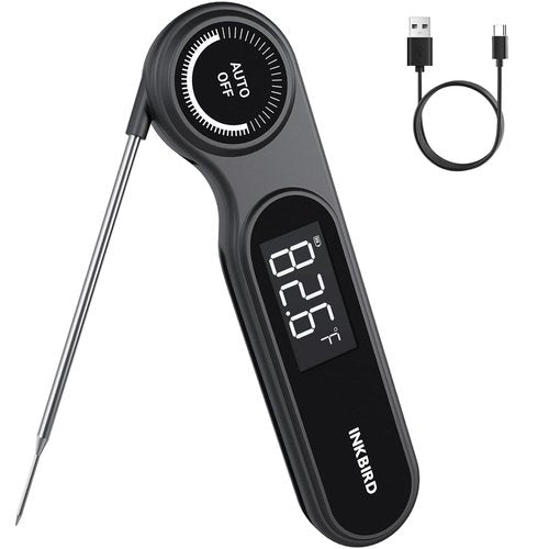 INKBIRD Instant Read Meat Thermometer - Rechargeable Digital Food Thermometer with VA LCD Screen | Waterproof, -58°F to 572°F