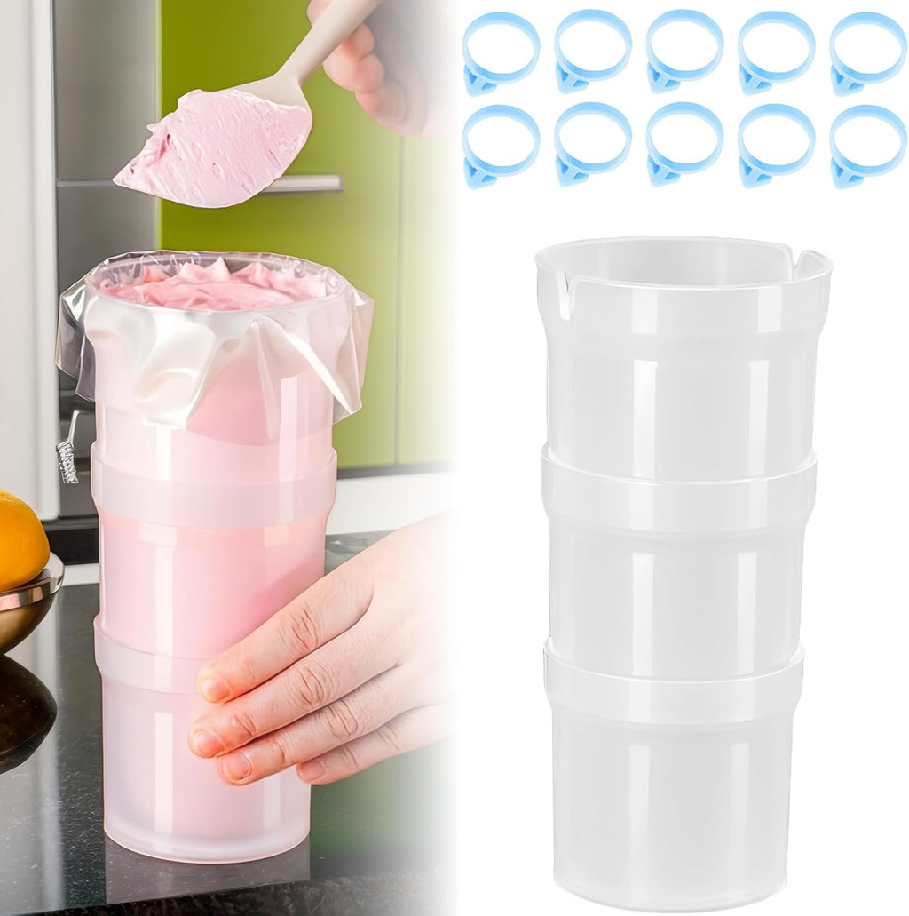 Pastry Piping Bag Holder Stand - Translucent Clear Plastic Cream Icing Rack for Cake Decorating (1 Pc)