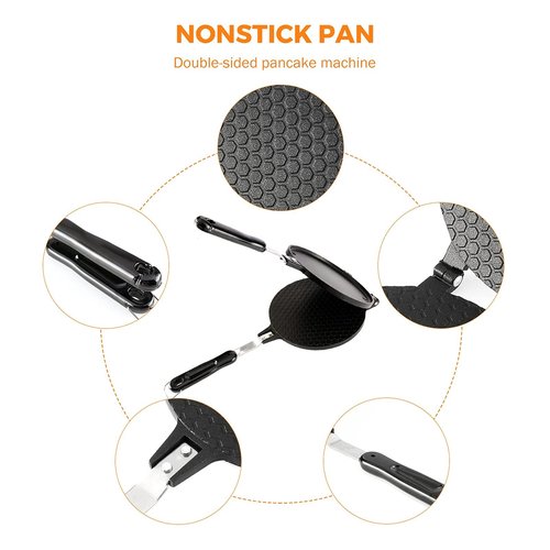 Dyna-Living Waffle Cone Maker Ice Cream Cone Maker Machine 6.7/8.6in Egg Roll Mold for House Commercial Homemade DIY Ice Cream Cone Baking Pan
