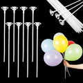 JJUNW 20 Pcs Balloon Sticks, White, Long Plastic Balloon Sticks With Bases, Balloon Holder Sticks Balloon Weights for Tying Balloon Arch, General Celebration, Unisex-Kids & Adults