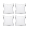 Acanva 24x24 Throw Pillow Inserts Set of 4, Premium Polyester Fiber Fill Square Sham Stuffer Cushion for Sofa, Bed, Couch and Chair, Machine Washable, White