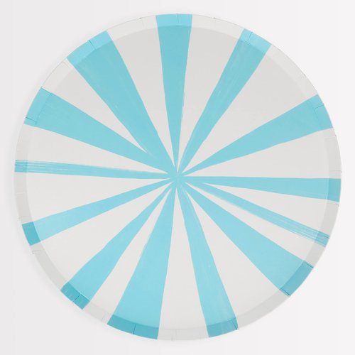 Meri Meri Striped Paper Plates, Pack of 8 Disposable Plates in a Range of Fun, Bright Colors and 2 Sizes (Side & Dinner), Versatile for All Your Events