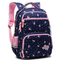 MIFULGOO Kids Girls School Backpack with Chest Strap Princess Cute Big Elementary Bookbag (Medium, Royalblue)