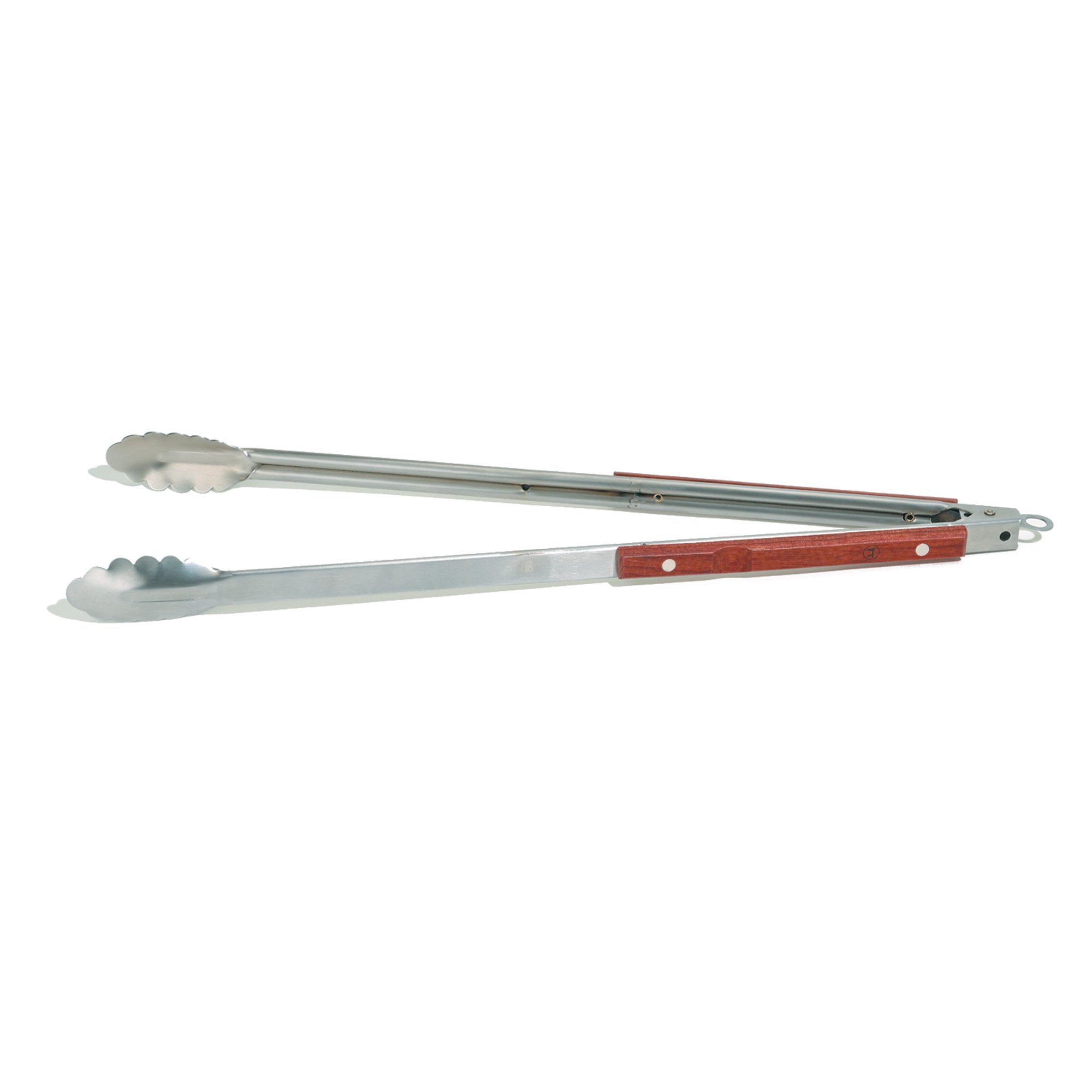 Outset QB22 Locking Stainless Steel Grill Tongs Extra Long 22", Rosewood Handles