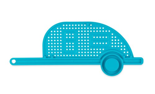 Camco Life is Better at The Campsite RV-Shaped Pot Drainer | Features a Handle for Safe and Easy Draining, an Easy-to-Clean Durable Teal Design, and is Dishwasher Safe (53385)