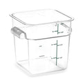 Carlisle FoodService Products Squares Square Food Storage Container with Stackable Design for Catering, Buffets, Restaurants, Polycarbonate (Pc), 4 Quarts, Clear