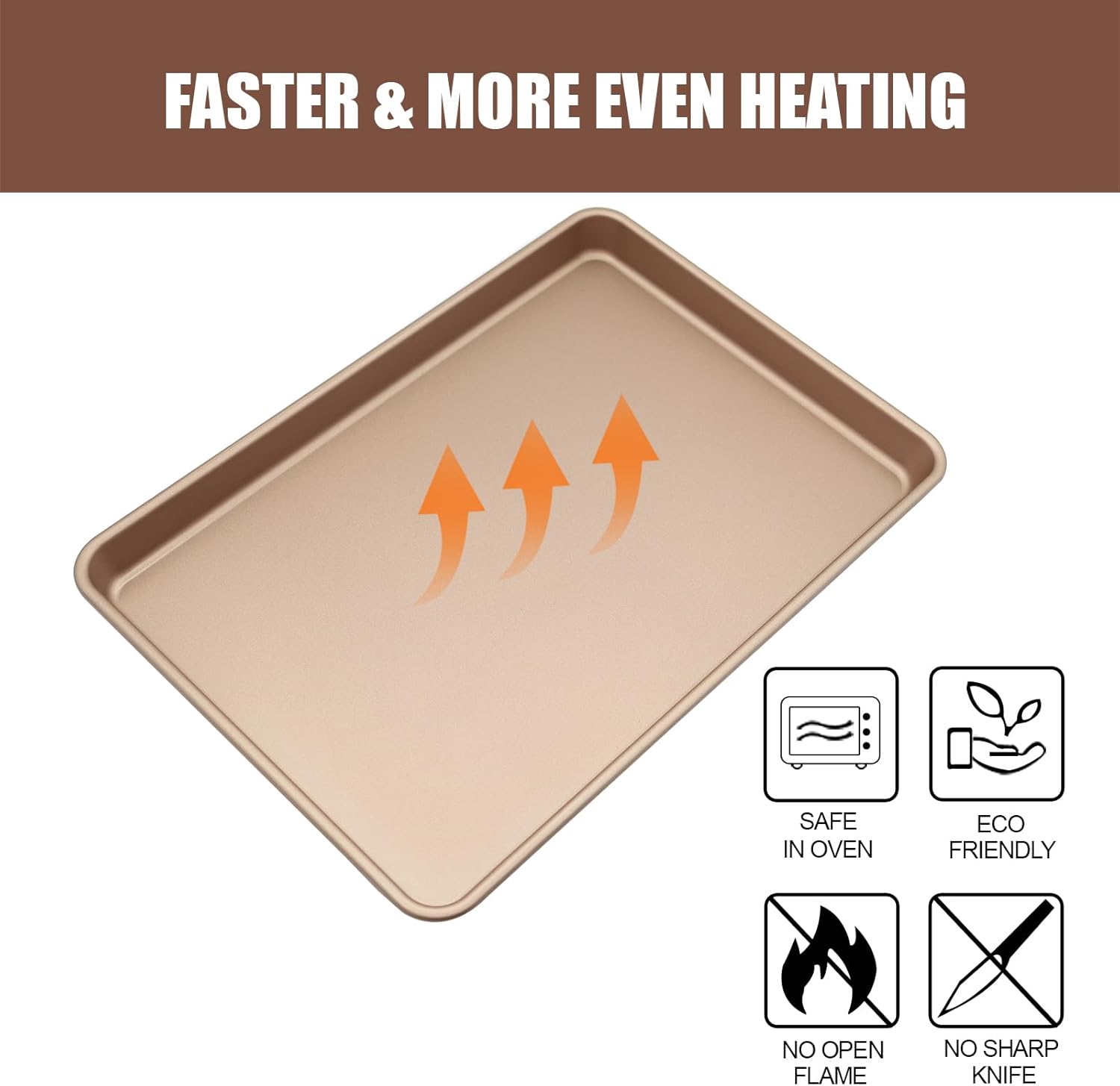 Nonstick Carbon Steel Baking Sheet Set by [Brand Name] - Heavy Duty 3-Pack | Large & Medium Sizes for Perfect Baking